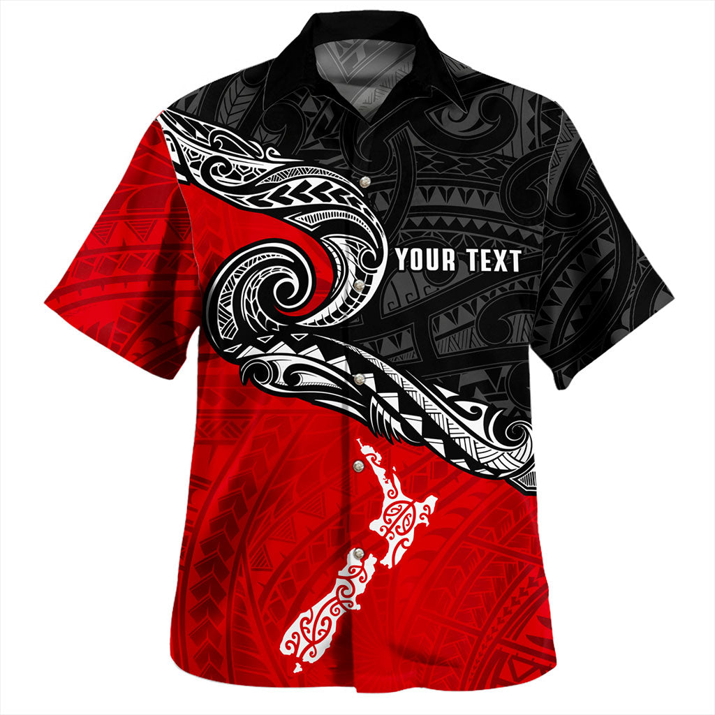 New Zealand Hawaiian Shirt Maori Tribal Design Flag With Map
