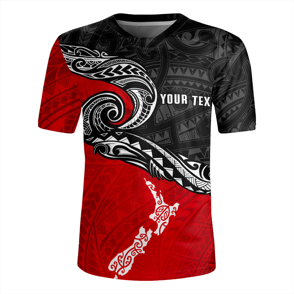 New Zealand Rugby Jersey Maori Tribal Design Flag With Map