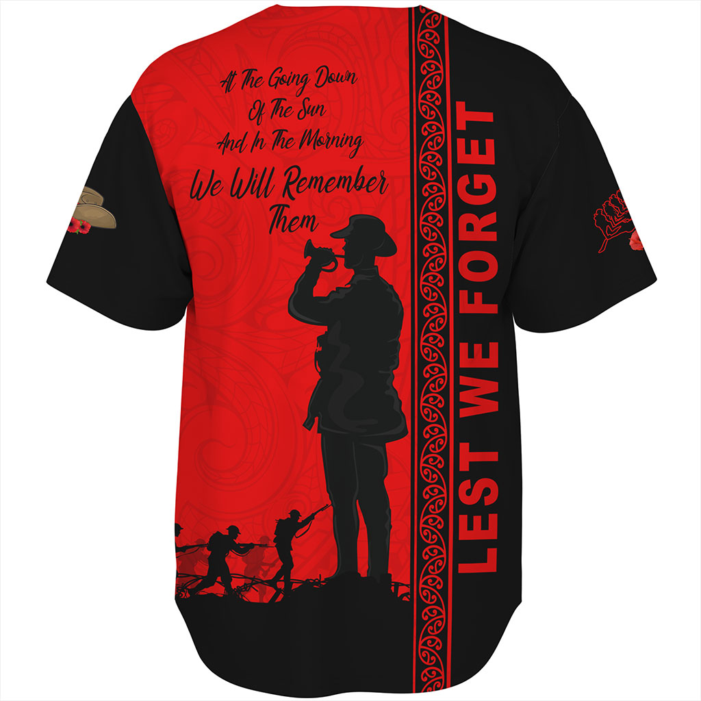New Zealand Baseball Shirt Lest We Forget Maori Tattoo