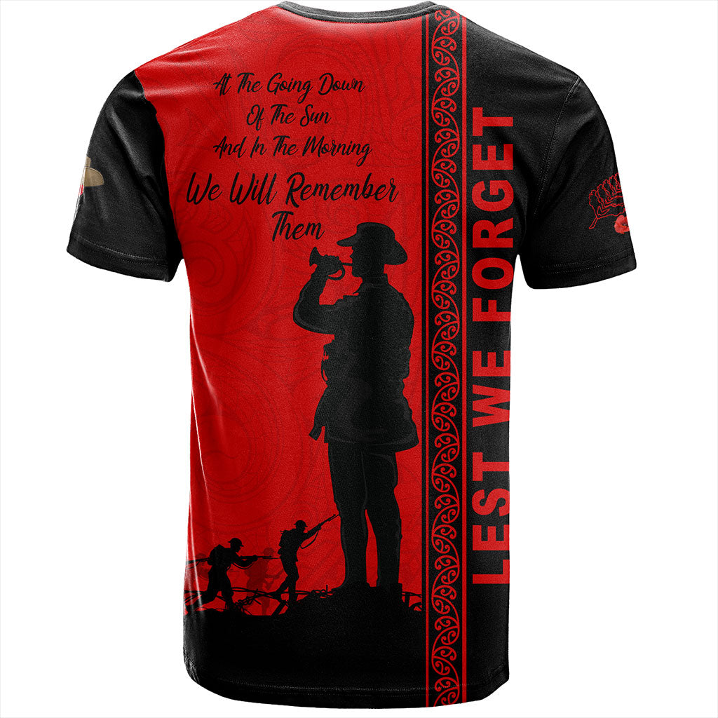 New Zealand T-Shirt Lest We Forget Maori Tattoo