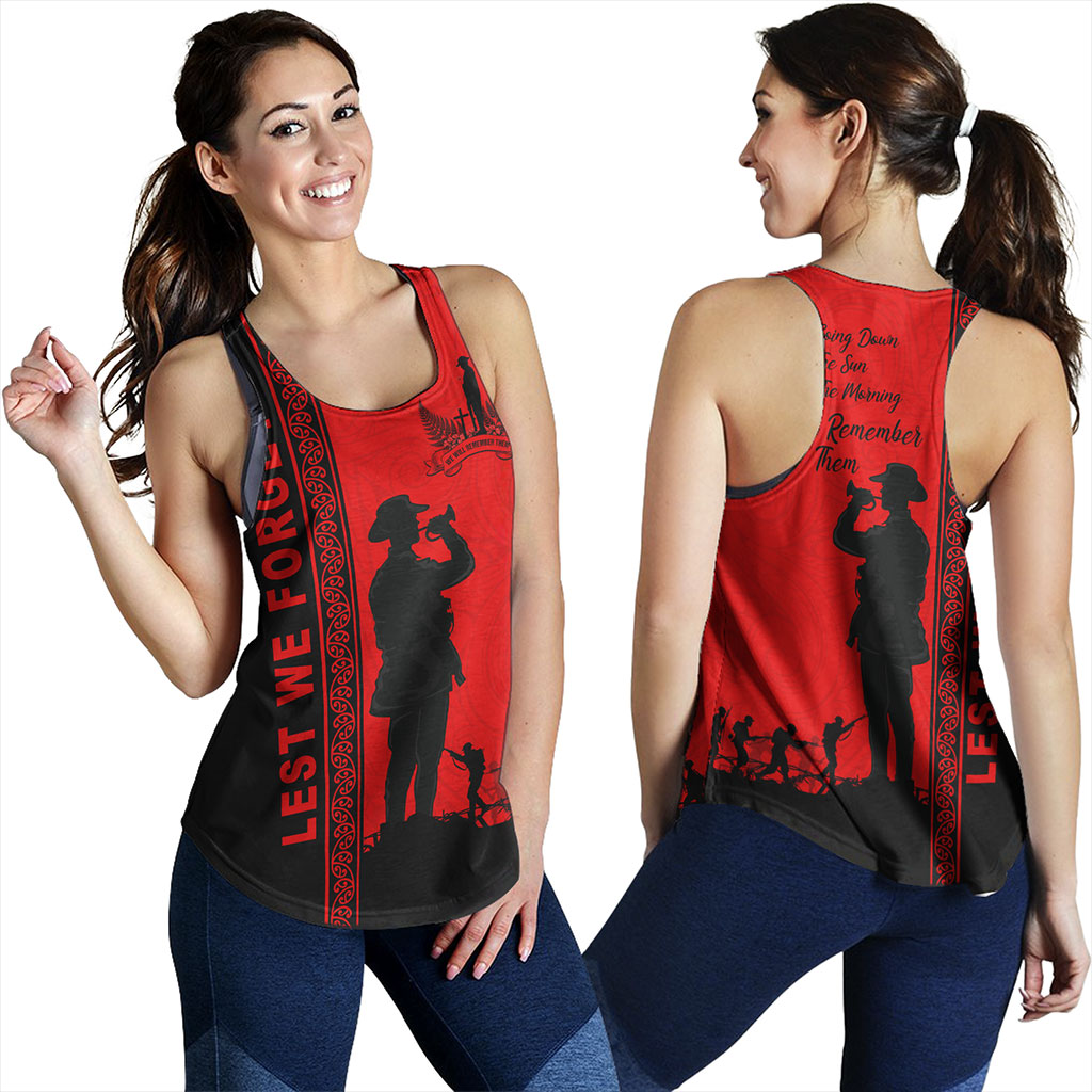 New Zealand Women Tank Lest We Forget Maori Tattoo