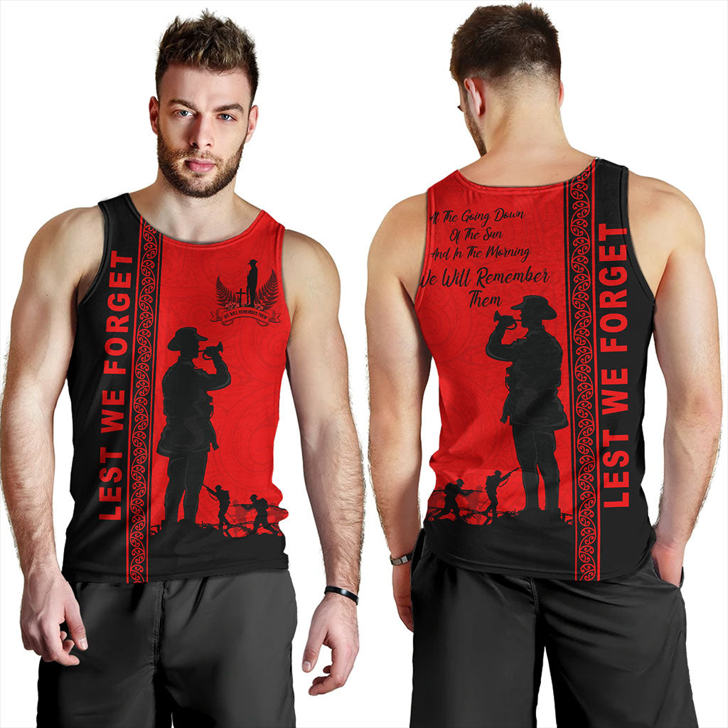 New Zealand Tank Top Lest We Forget Maori Tattoo