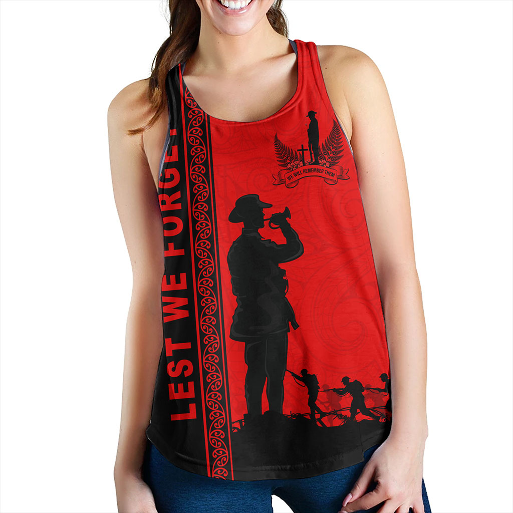 New Zealand Women Tank Lest We Forget Maori Tattoo