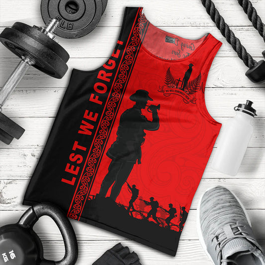 New Zealand Tank Top Lest We Forget Maori Tattoo