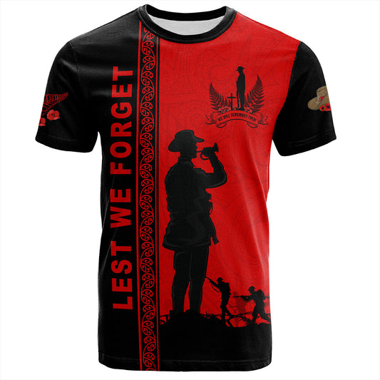New Zealand T-Shirt Lest We Forget Maori Tattoo