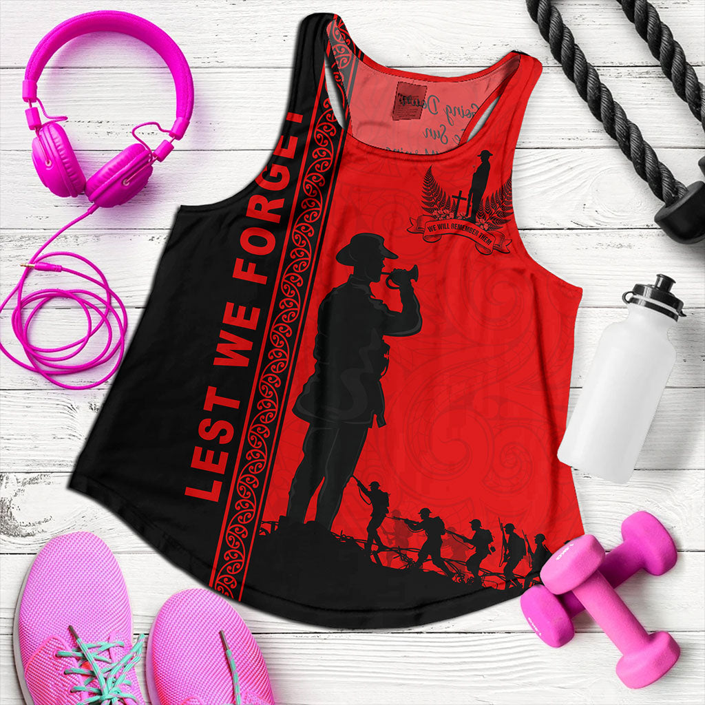 New Zealand Women Tank Lest We Forget Maori Tattoo
