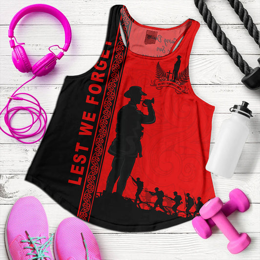 New Zealand Women Tank Lest We Forget Maori Tattoo