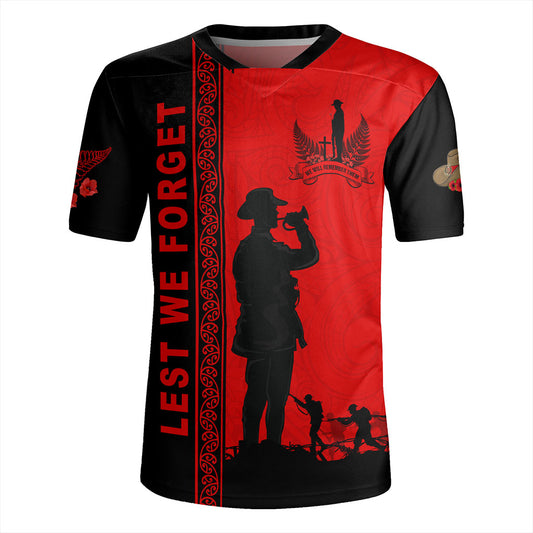 New Zealand Rugby Jersey Lest We Forget Maori Tattoo