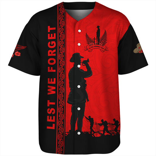 New Zealand Baseball Shirt Lest We Forget Maori Tattoo