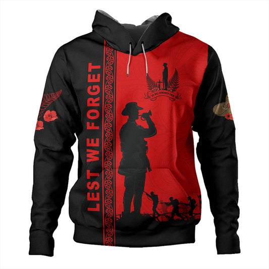New Zealand Hoodie Lest We Forget Maori Tattoo