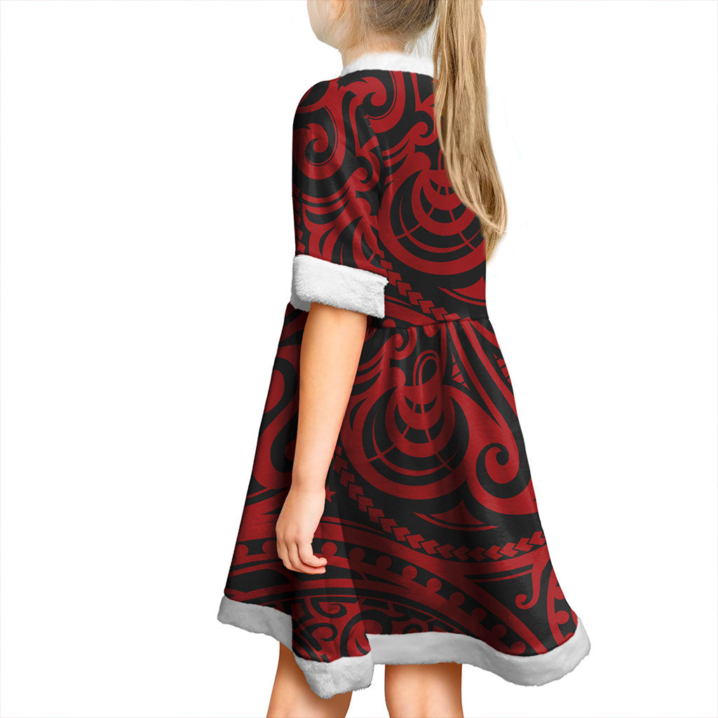 New Zealand Women and Kid Christmas Dress Maori Pattern Tattoo