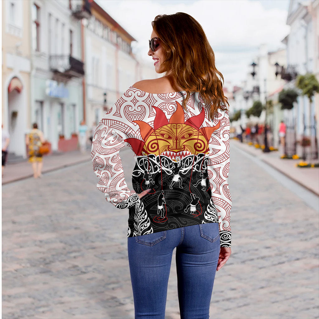 New Zealand Off Shoulder Sweatshirt Design Maui Slowed The Sun