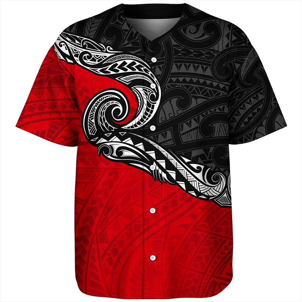 New Zealand Baseball Shirt Maori Tribal Design Flag Style