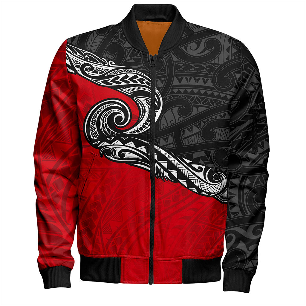 New Zealand Bomber Jacket Maori Tribal Design Flag Style