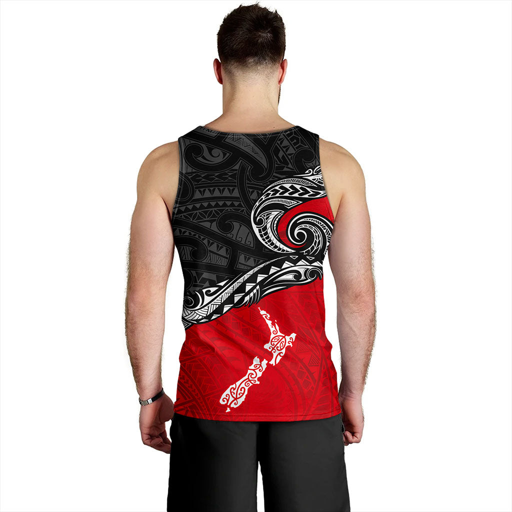 New Zealand Tank Top Maori Tribal Design Flag With Map