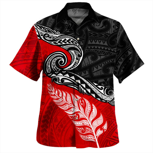 New Zealand Hawaiian Shirt Maori Tribal Design Flag With Silver Fern