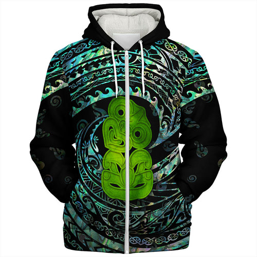 New Zealand Sherpa Hoodie Paua Shell Hei Tiki