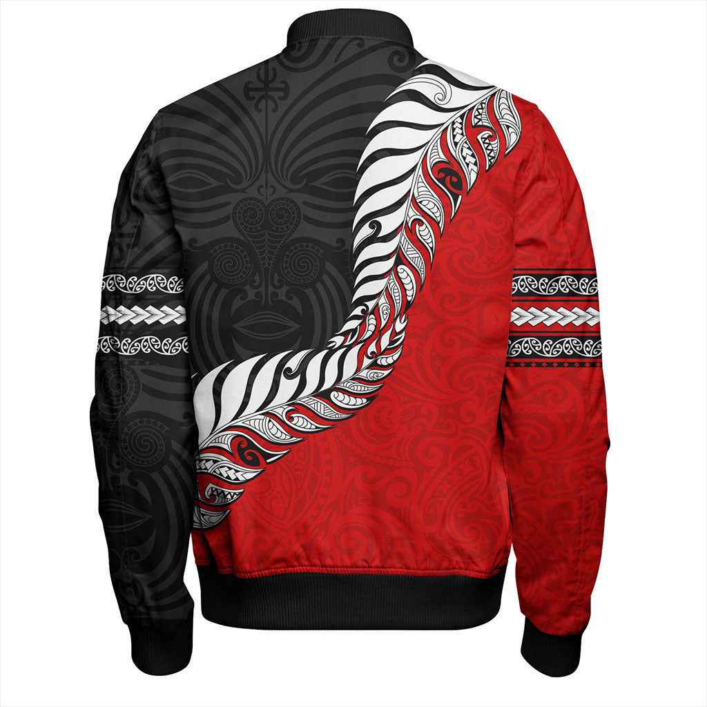 New Zealand Bomber Jacket Silver Fern Maori Tribal Style