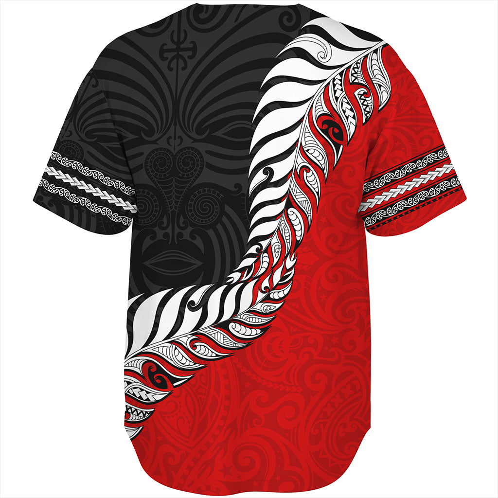 New Zealand Baseball Shirt Silver Fern Maori Tribal Style