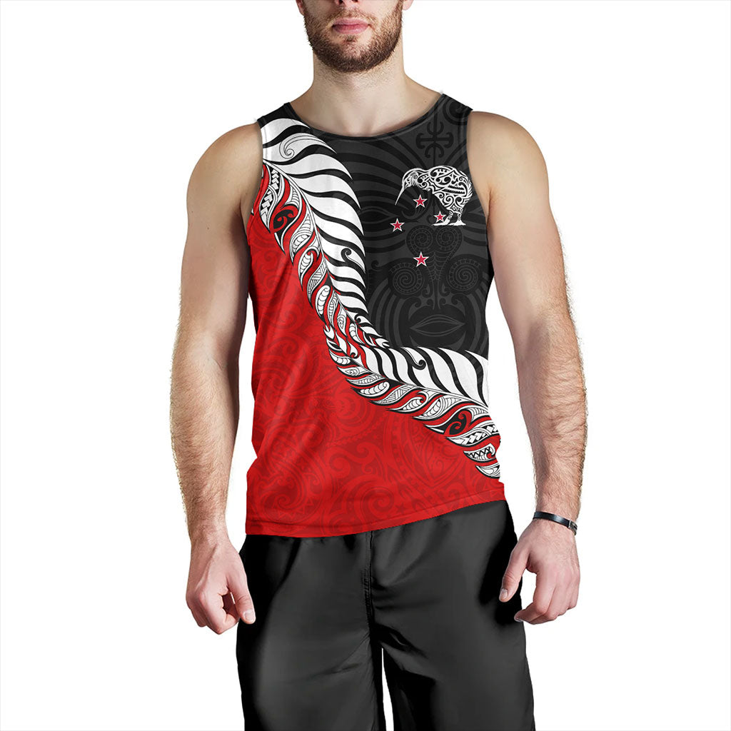 New Zealand Tank Top Silver Fern Maori Tribal Style