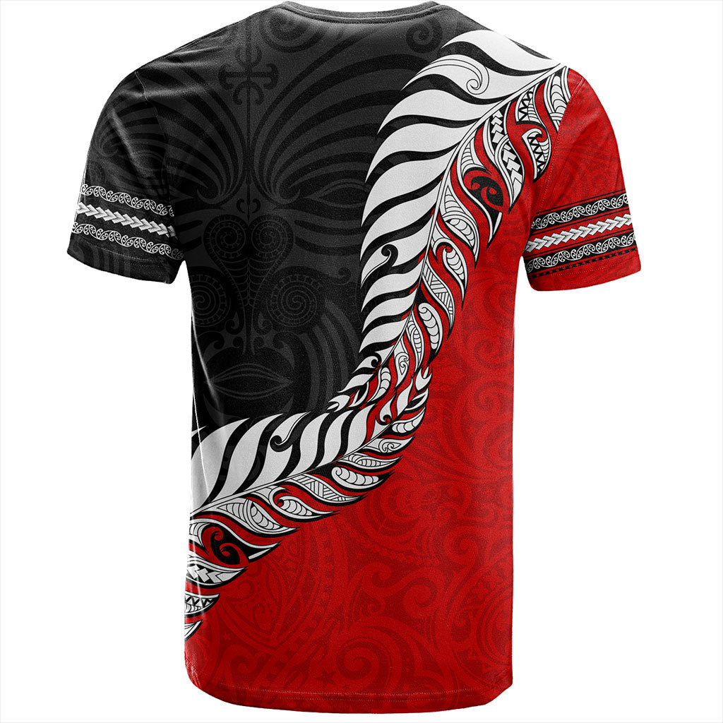 New Zealand T-Shirt Silver Fern Maori Tribal Style