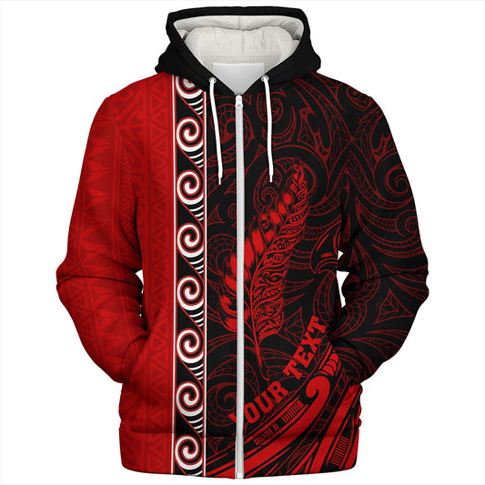 New Zealand Sherpa Hoodie Custom Maori Silver Fern