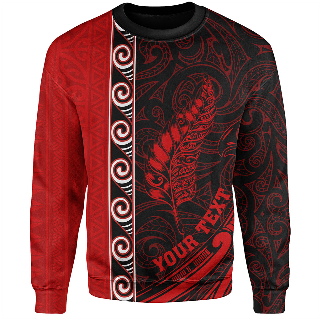 New Zealand Sweatshirt Custom Maori Silver Fern