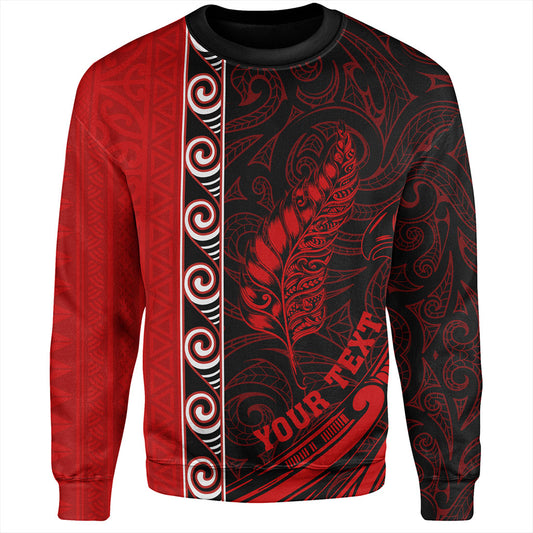 New Zealand Sweatshirt Custom Maori Silver Fern