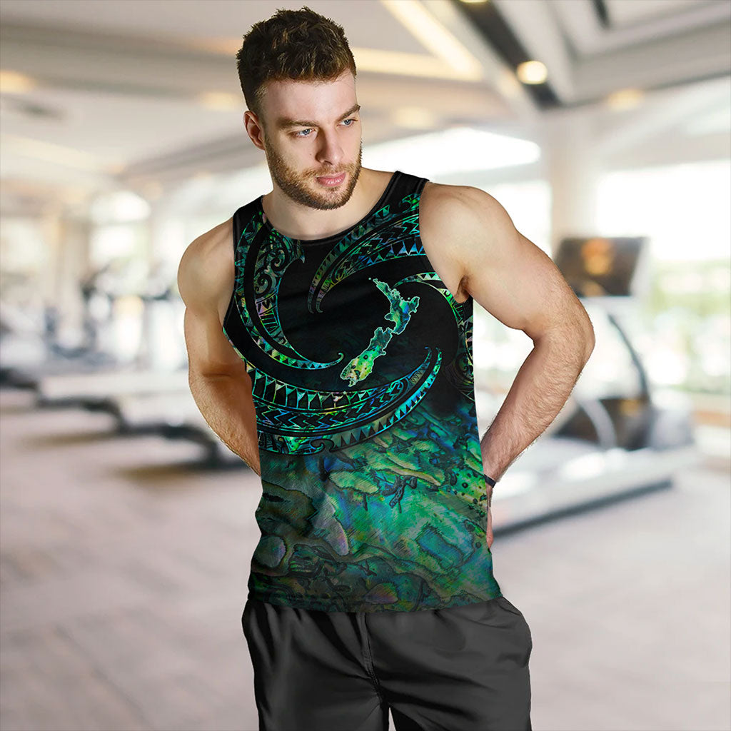 New Zealand Tank Top Tribal Wave Papua Shell With Map