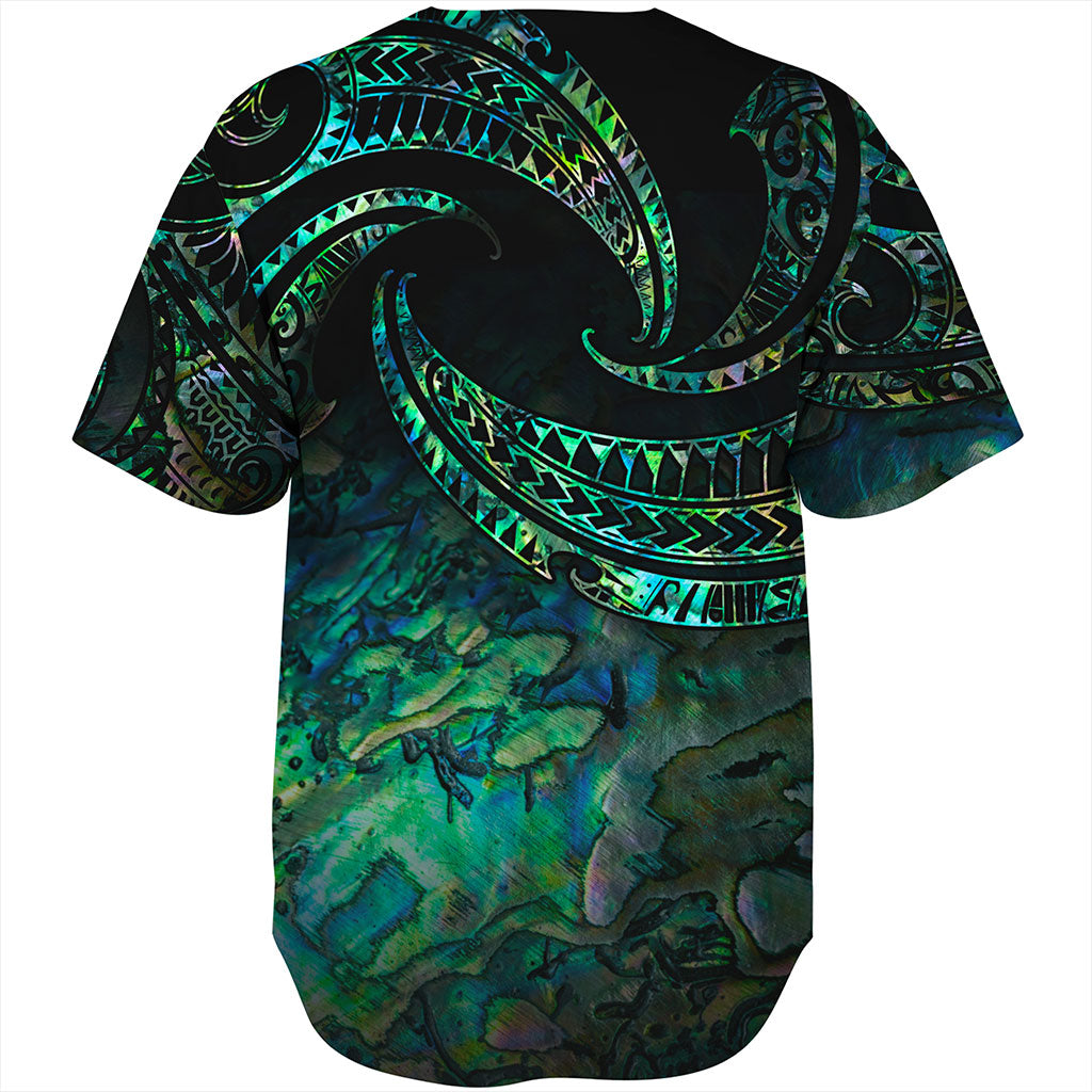 New Zealand Baseball Shirt Tribal Wave Papua Shell With Map