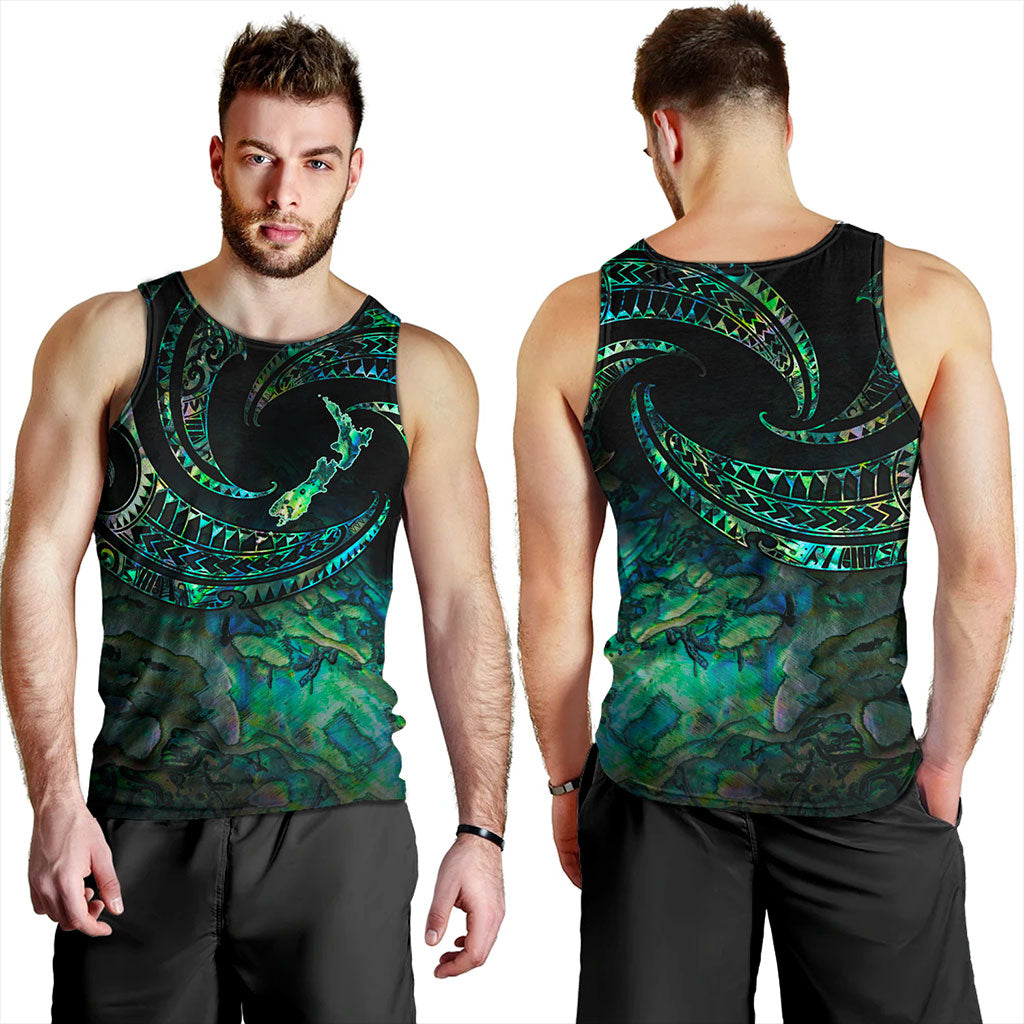 New Zealand Tank Top Tribal Wave Papua Shell With Map