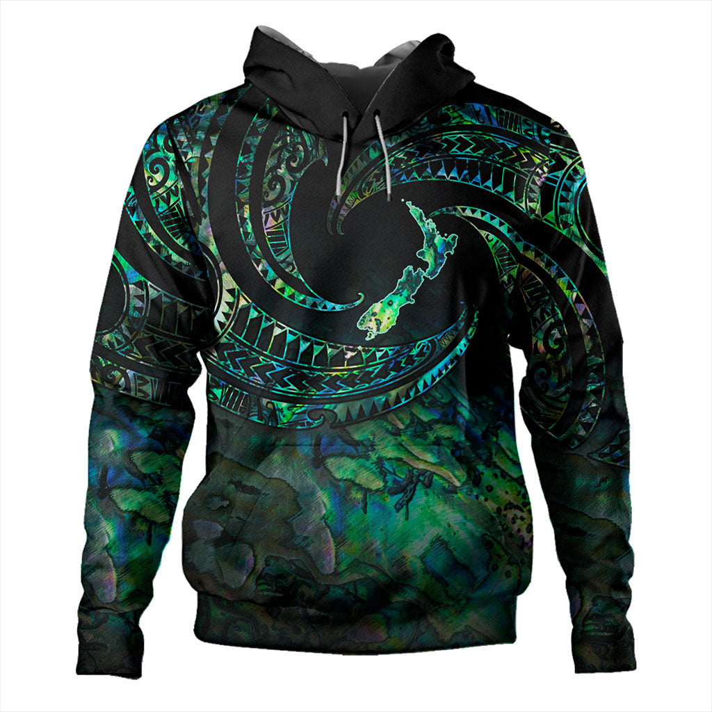 New Zealand Hoodie Tribal Wave Papua Shell With Map