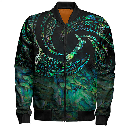 New Zealand Bomber Jacket Tribal Wave Papua Shell With Map