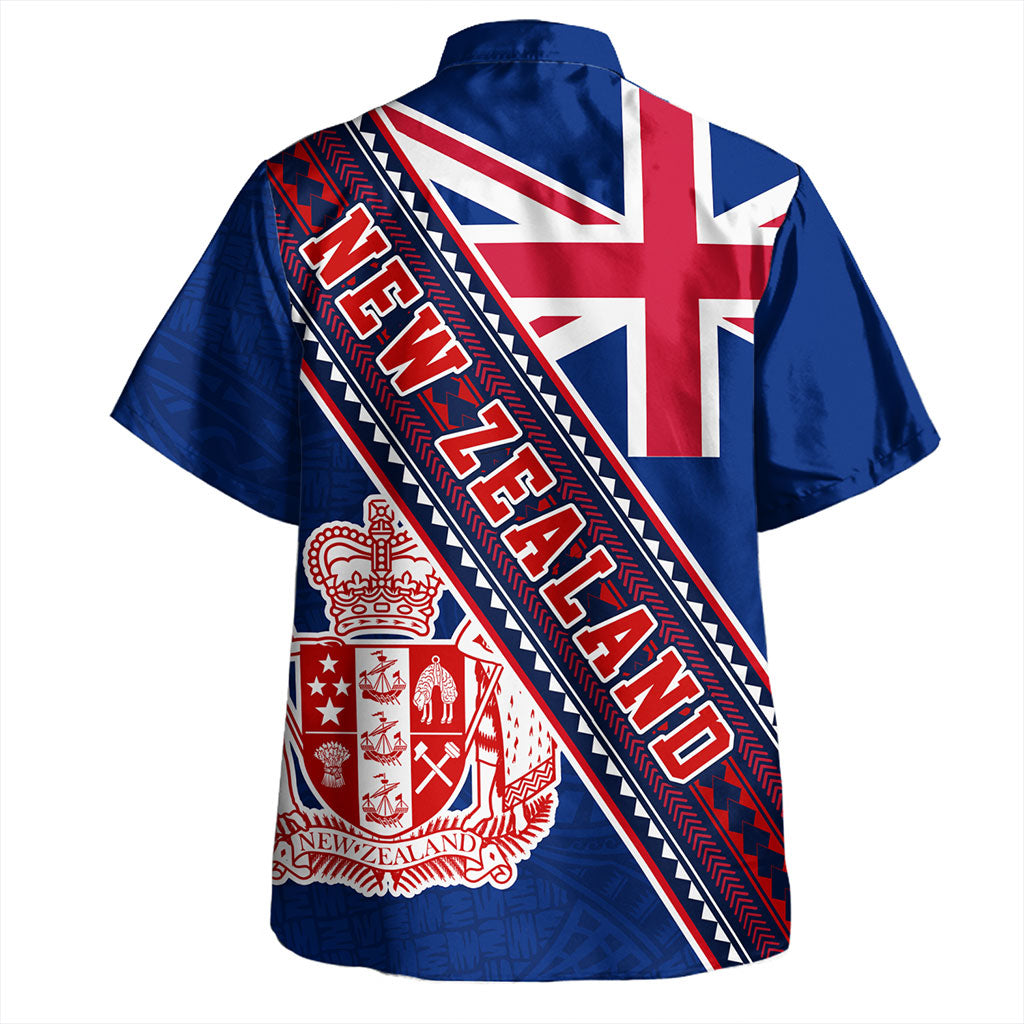 New Zealand Hawaiian Shirt Flag And Coat Of Arms