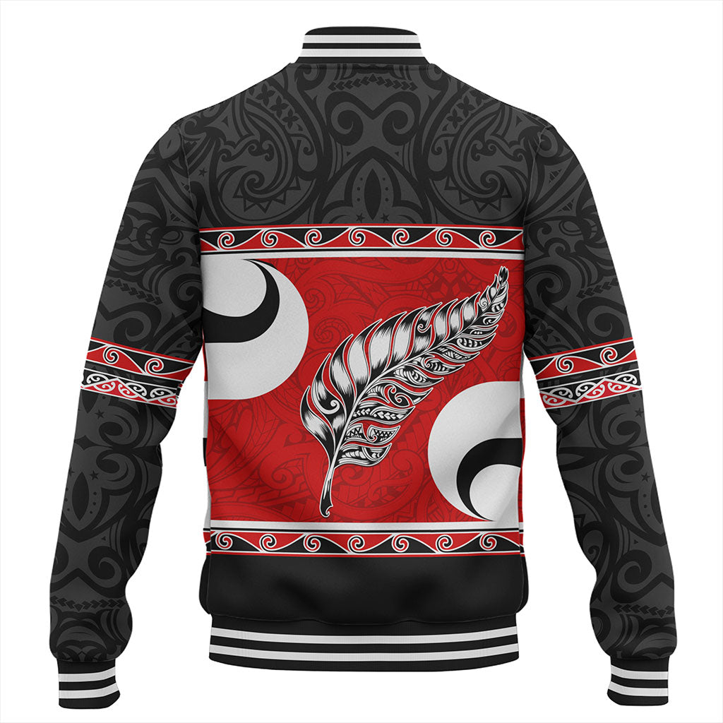 New Zealand Baseball Jacket Silver Fern Flag Style