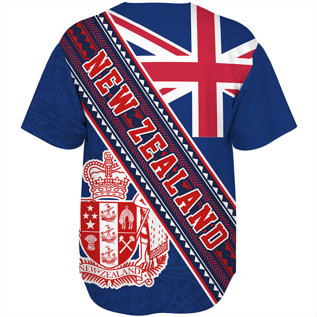 New Zealand Baseball Shirt Flag And Coat Of Arms