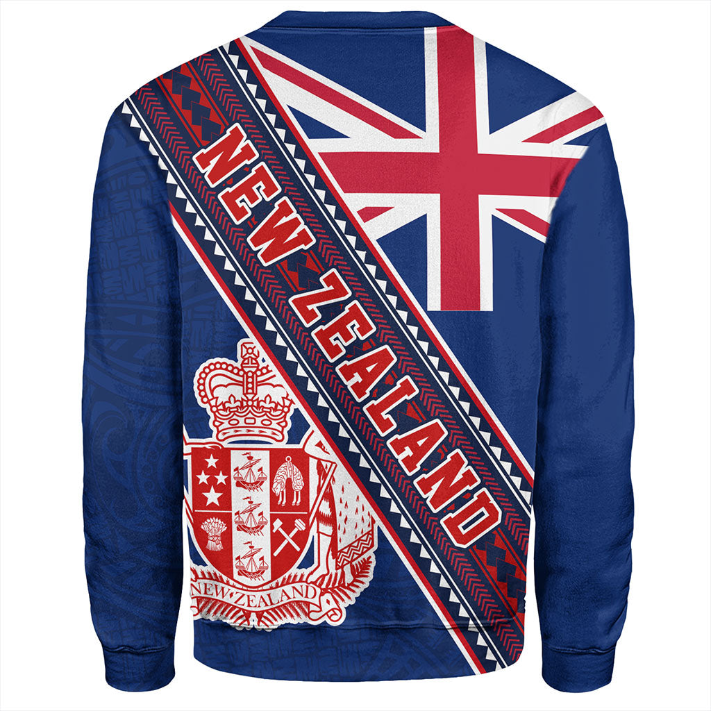 New Zealand Sweatshirt Flag And Coat Of Arms