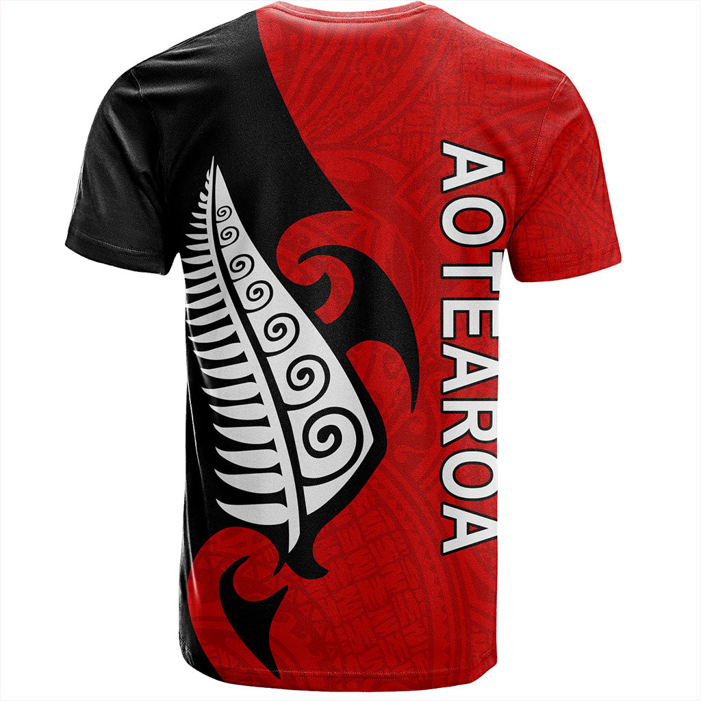 New Zealand T-Shirt Custom Aotearoa Silver Fern Koru Design
