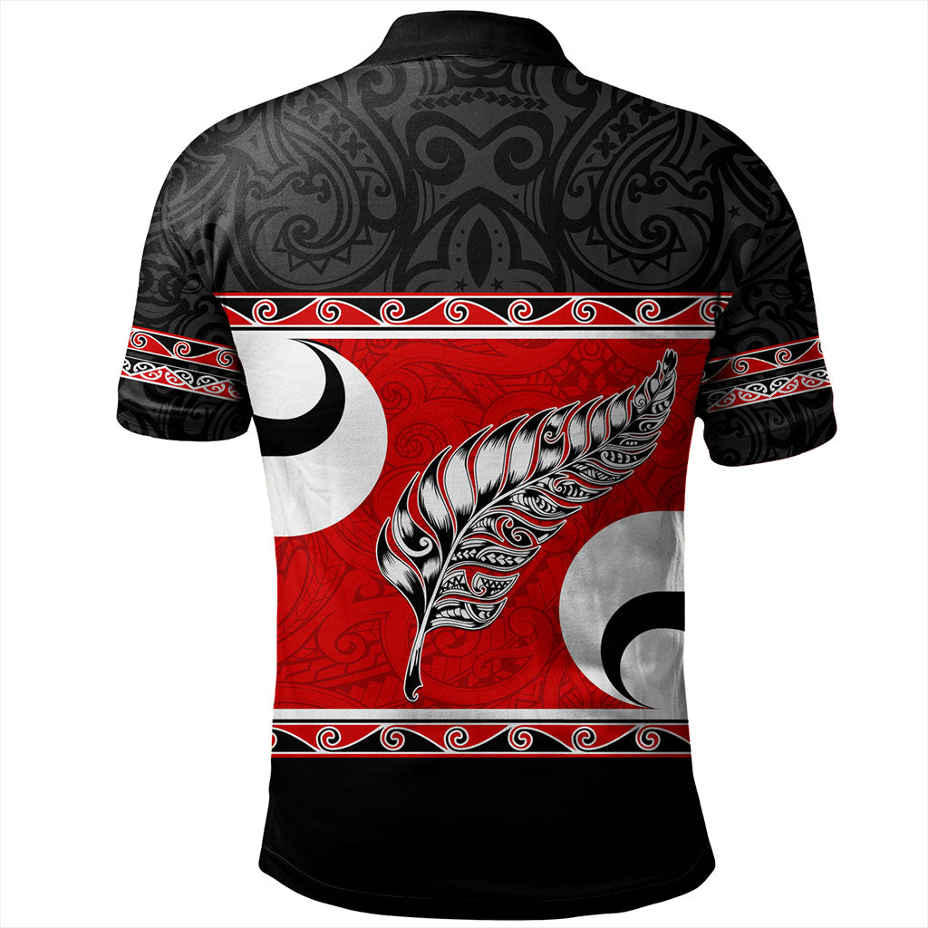 New Zealand Polo Shirt Silver Fern Flag Style
