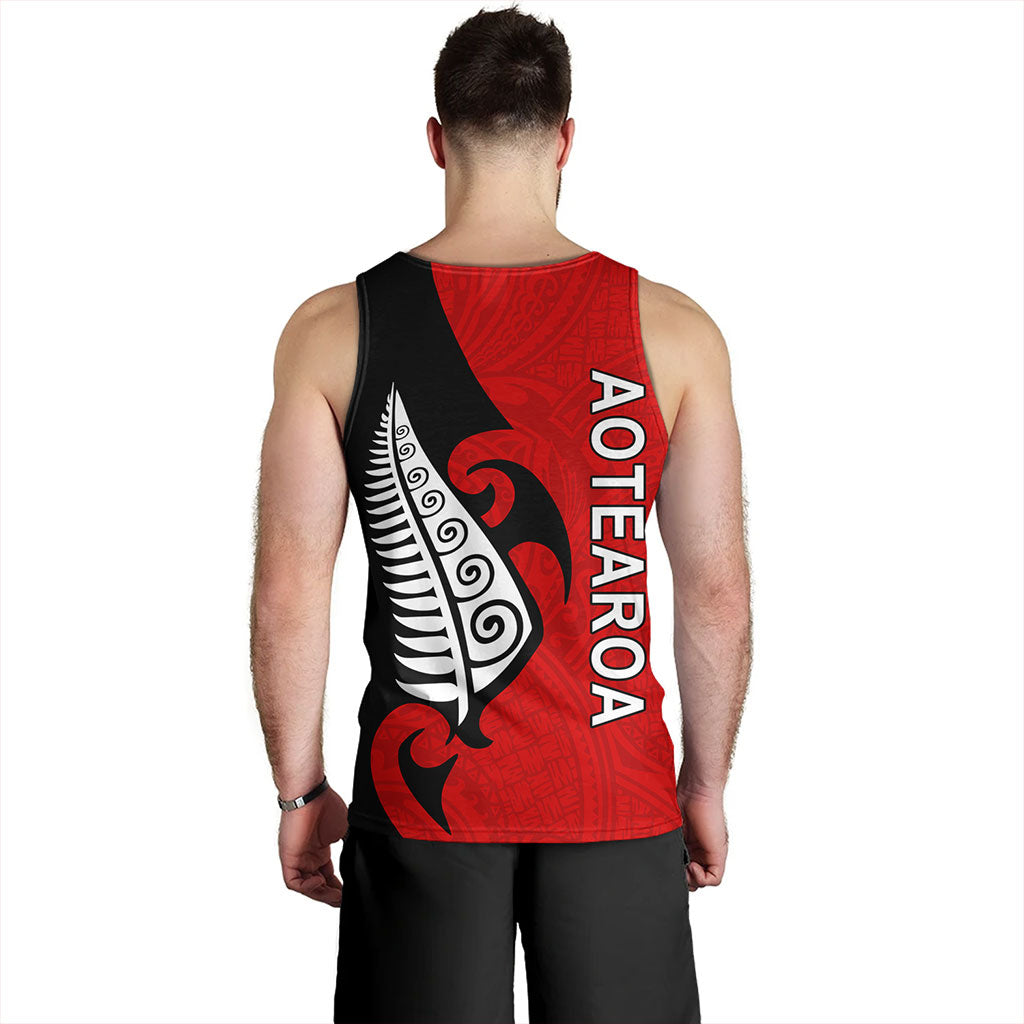New Zealand Tank Top Custom Aotearoa Silver Fern Koru Design