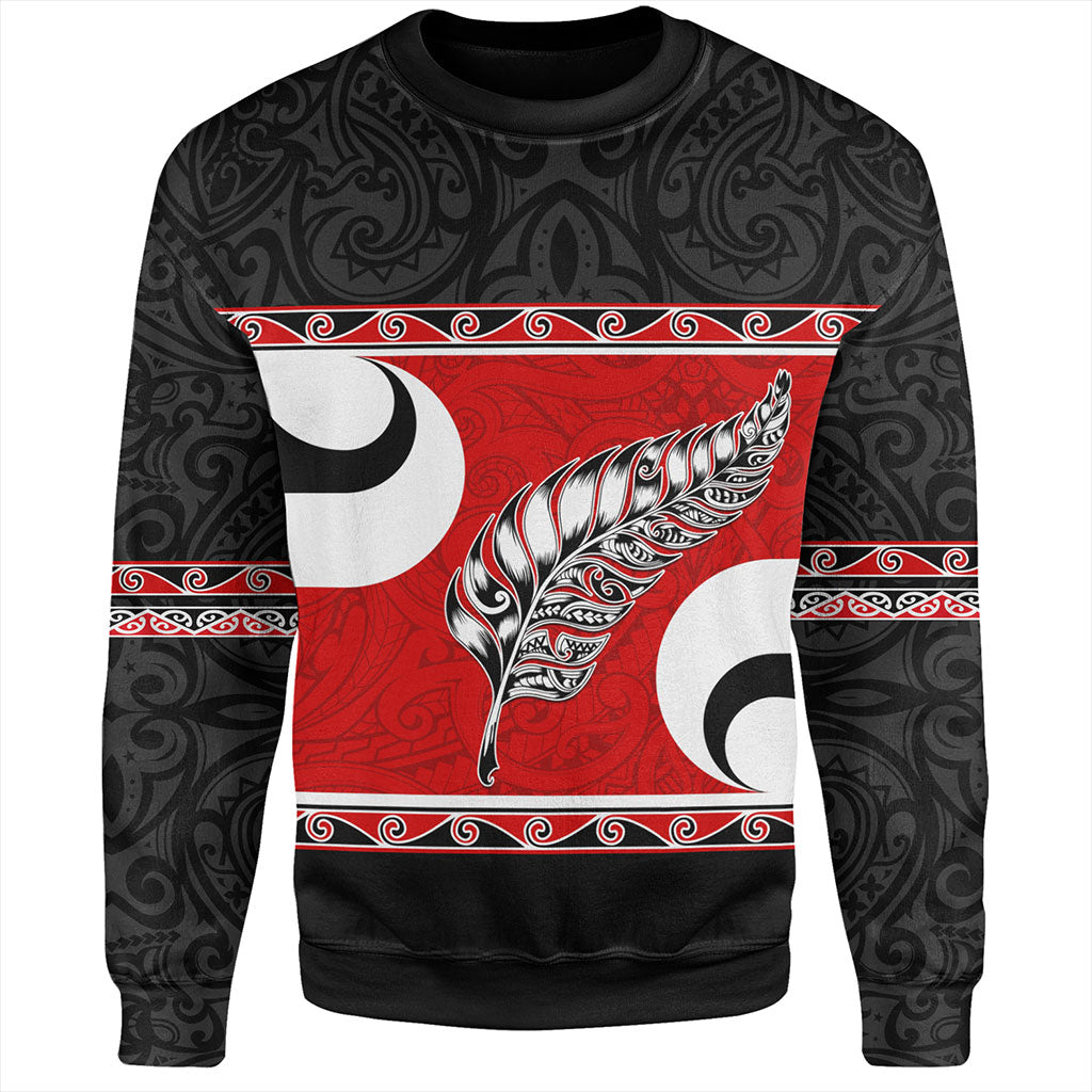 New Zealand Sweatshirt Silver Fern Flag Style