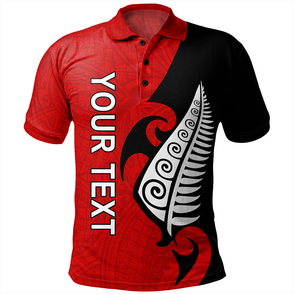 New Zealand Polo Shirt Custom Aotearoa Silver Fern Koru Design