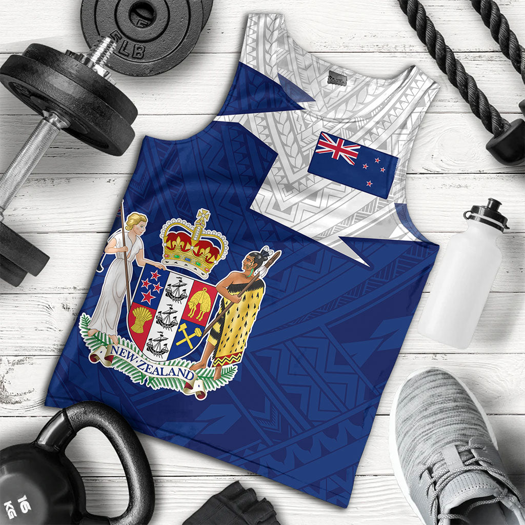 New Zealand Tank Top Polynesian Tattoo Flag And Coat Of Arms