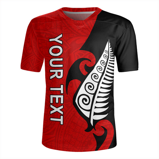 New Zealand Rugby Jersey Custom Aotearoa Silver Fern Koru Design