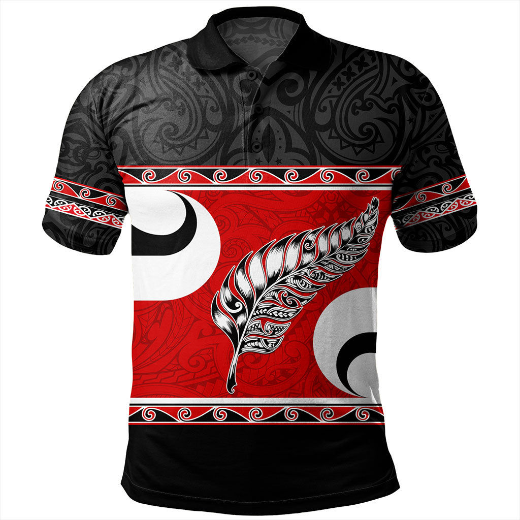 New Zealand Polo Shirt Silver Fern Flag Style
