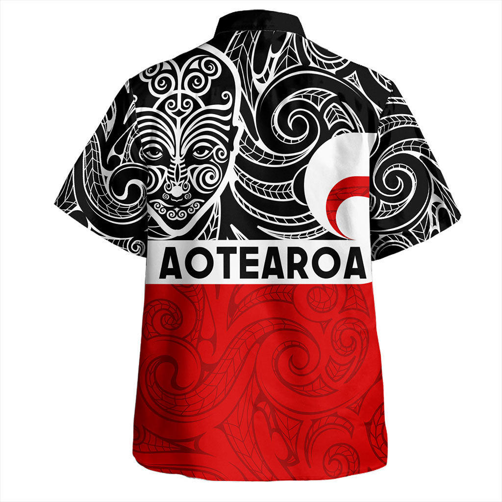New Zealand Hawaiian Shirt Aotearoa Maori Haka Face