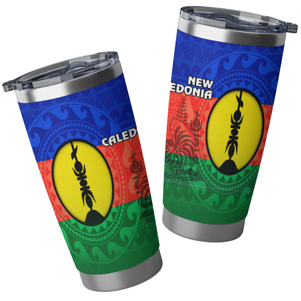 New Caledonia Flag Color With Traditional Patterns Tumbler