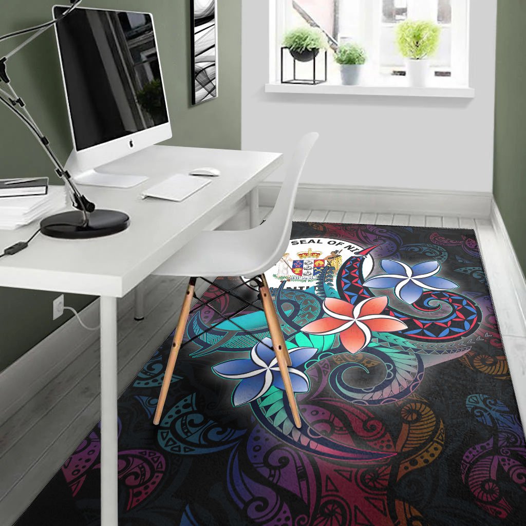 Niue Area Rug - Plumeria Flowers Style