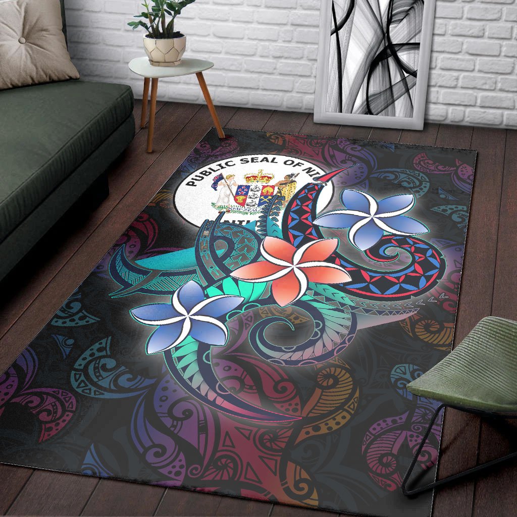 Niue Area Rug - Plumeria Flowers Style