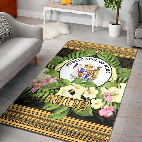 Niue Area Rug - Polynesian Gold Patterns Collection
